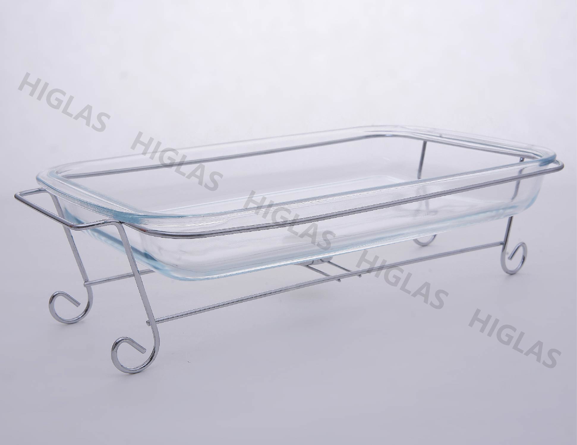 0.7l/1.5l/2.2l Borosilicate Glass Baking Dish With Metal Rack