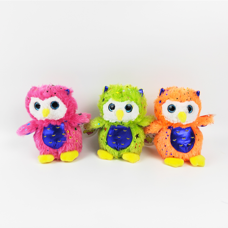 Plush animal owl toy soft shinny owl cute plush owl toy