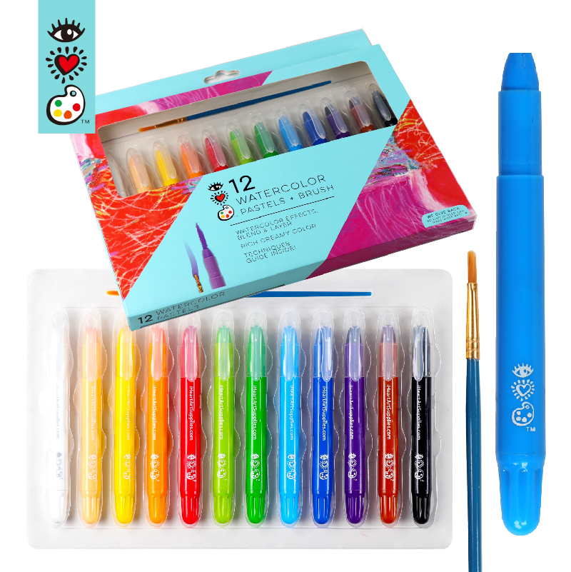 12 Colors Twistable,Retractable & Washable Gel Crayons fo Kids