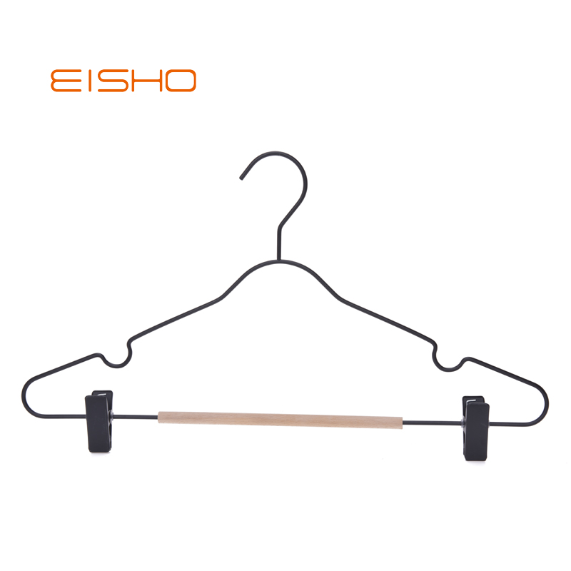 Metal pants hanger with wooden bar (for adult)