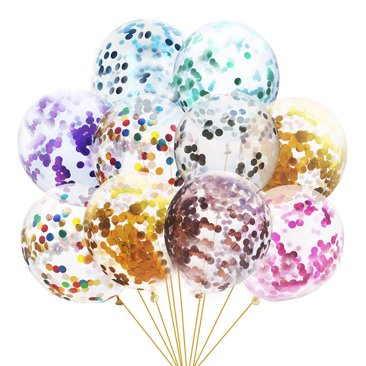 Gold Confetti Latex Balloons
