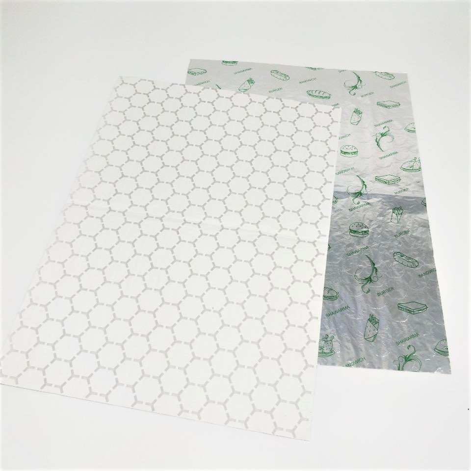 Disposable Hamburger Sandwich Food Wrap Aluminum Foil Laminated Paper