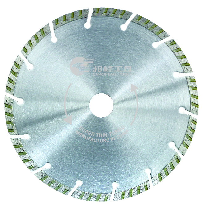 diamond helical segment turbo saw blade