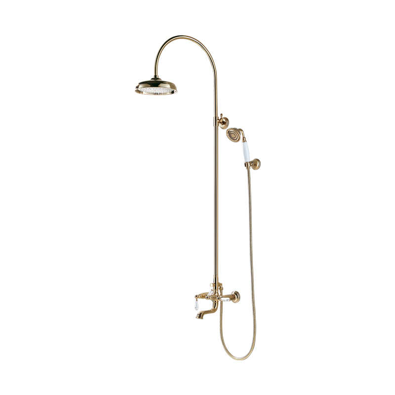 Bravat Zollern Series Single Handle Wall Mounted Shower Bar with Spout gold shower faucet