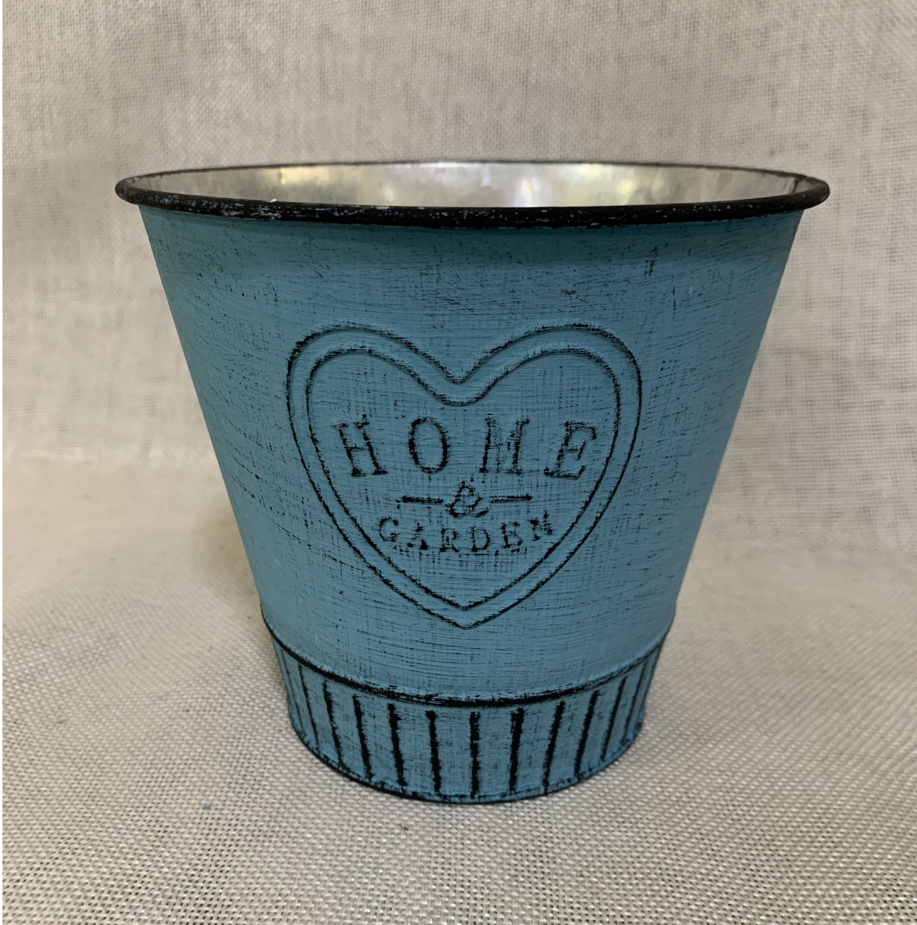 Wholesale Antique style basin Galvanized metal zinc tin Round Crown flower pots