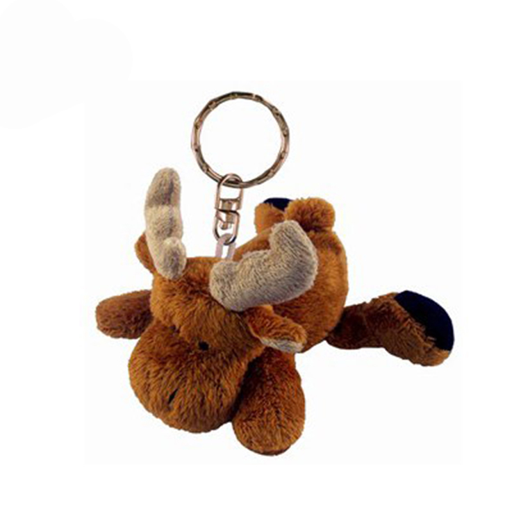 Animal moose keychain plush toy