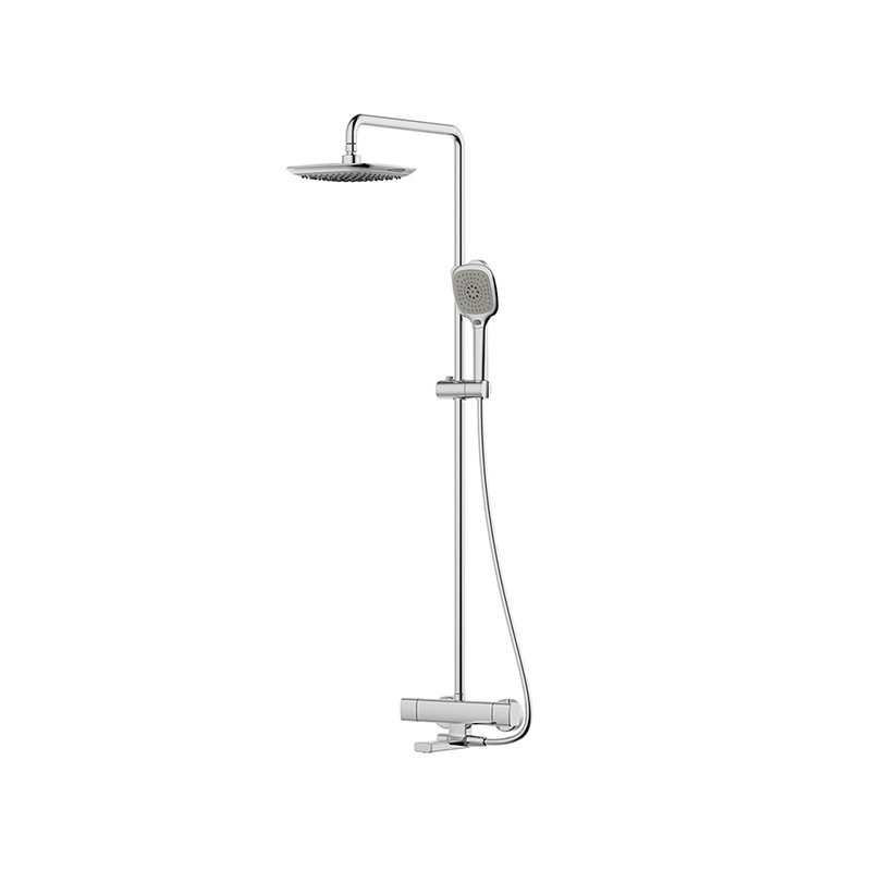 Bravat Wall Mounted Thermostat Bath Shower Mixer with spout brass shower faucet