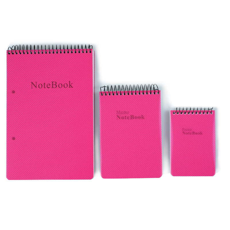Dotted colored PP top spiral notebook (The size A5 with perforated line and holes）