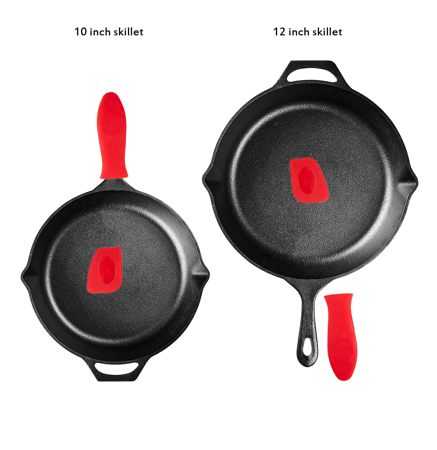 10inch and 12inch cast iron skillet set 2PCS