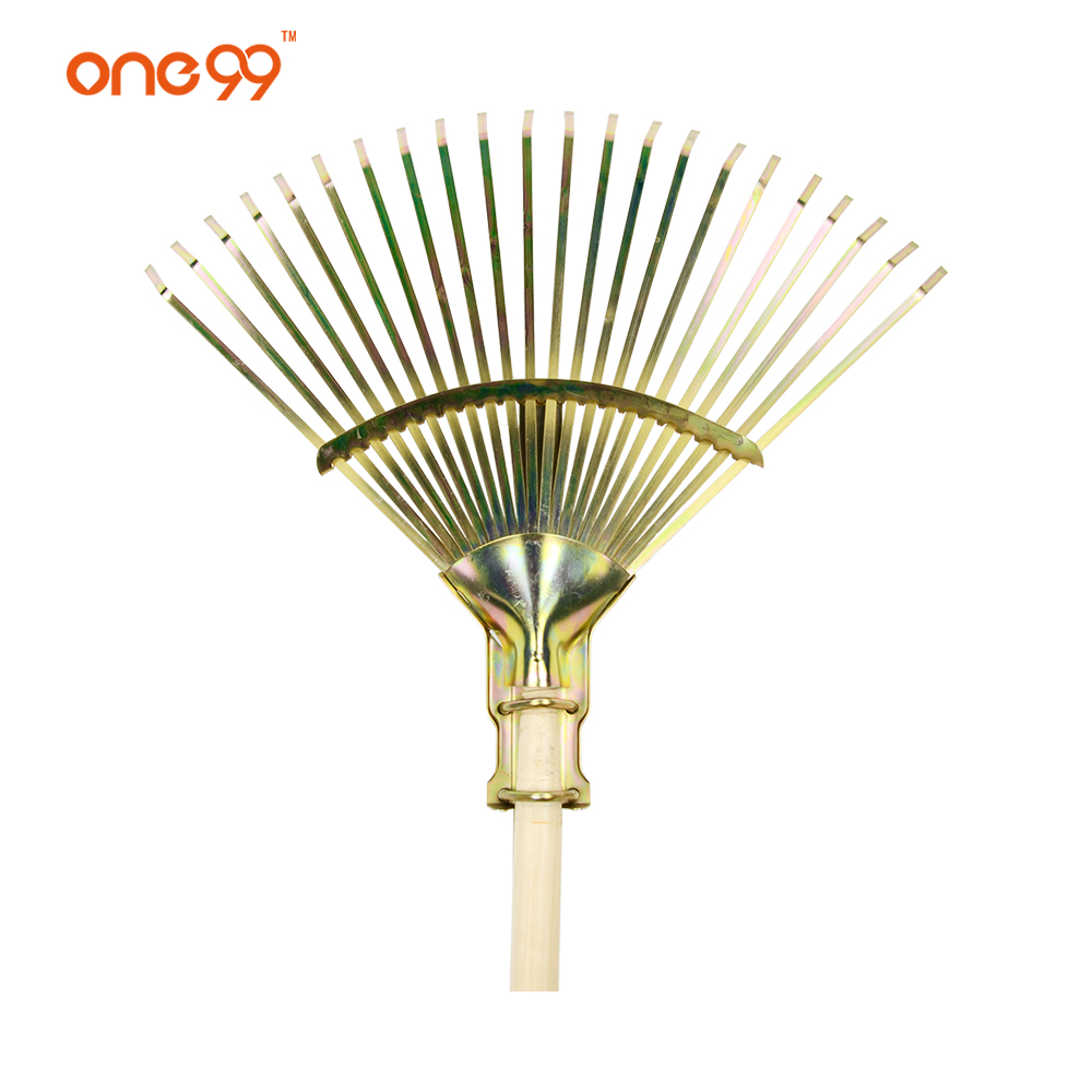 New design 22 teeth color galvanized adjustable power leaf rake