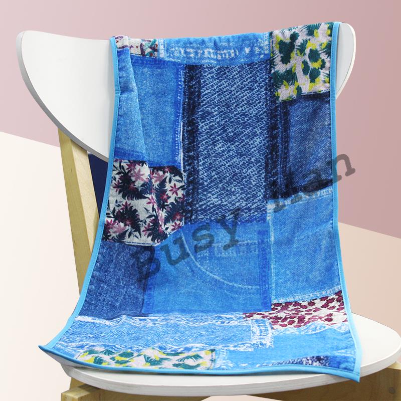 fashion cowboy cotton digital printed face towel