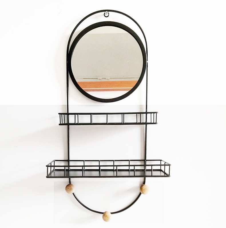 metal shelf with mirror