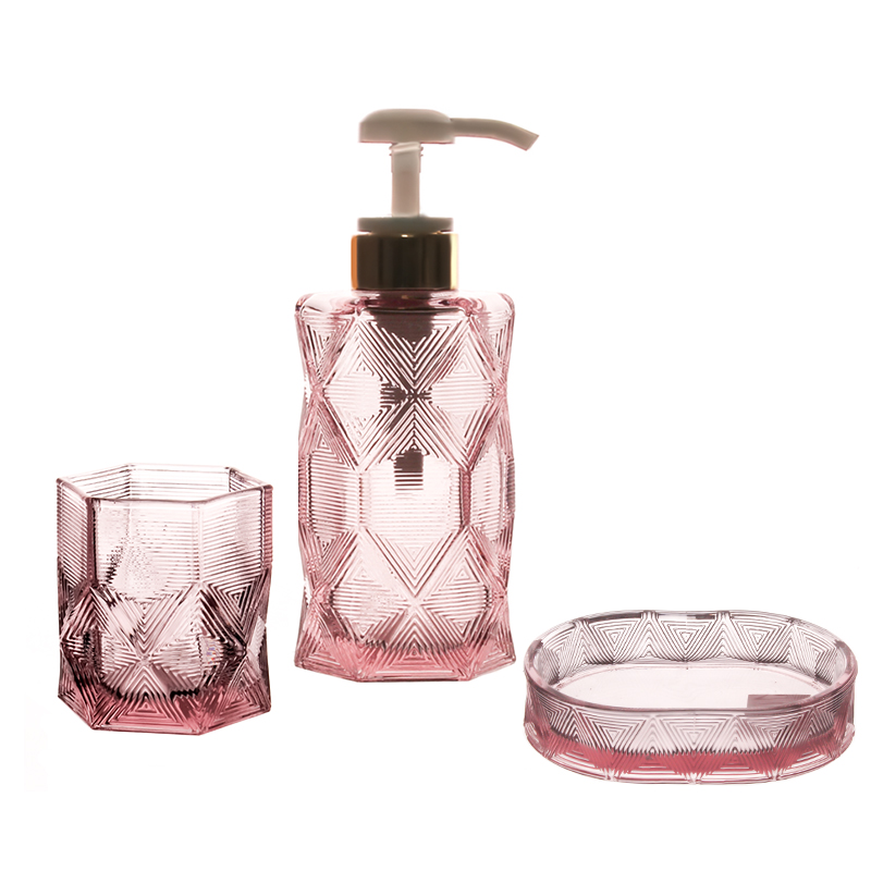 Lotion bottle, soap box, mouthwash cup set