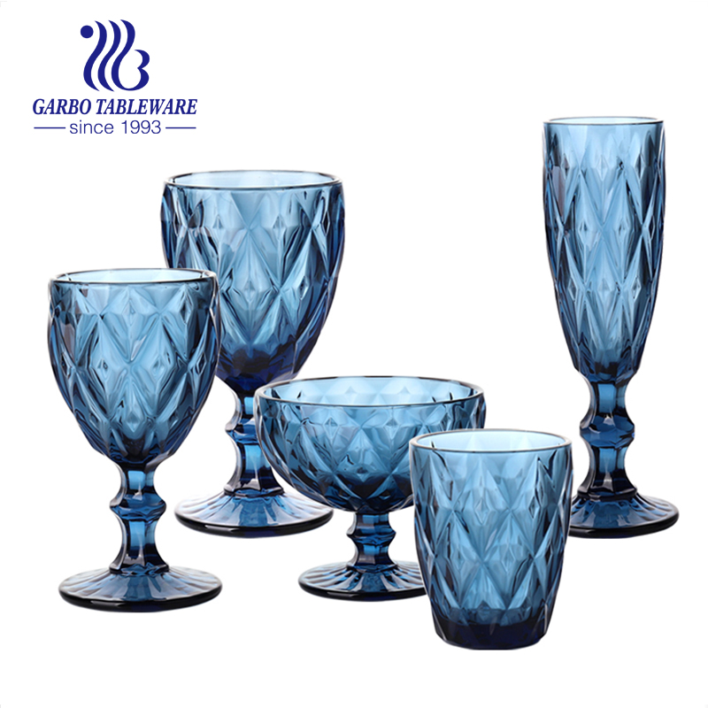 8OZ fashion luxury stemware glass colored goblet