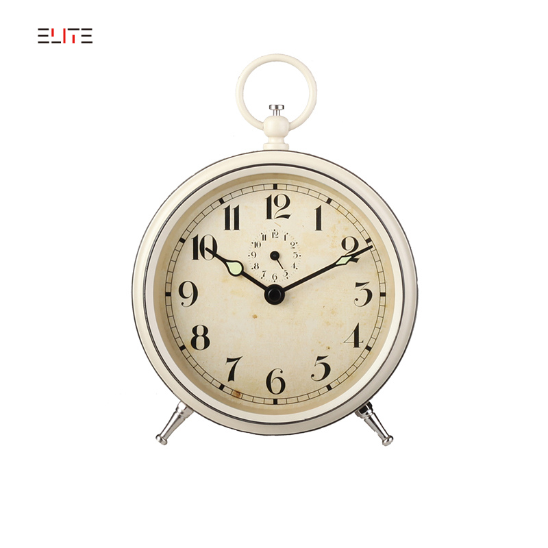 Pocket watch metal quartz alarm clock