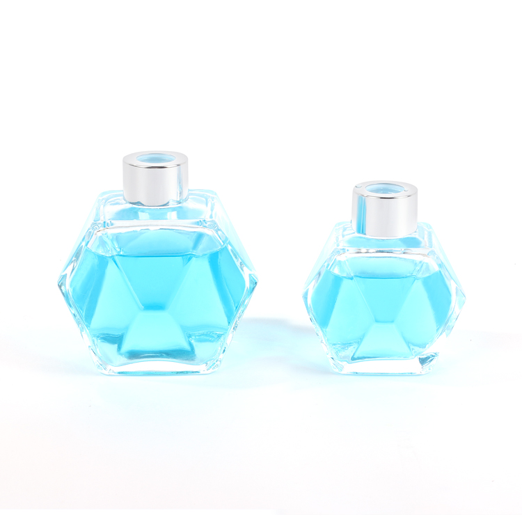 100ml 200ml empty clear diamond shape diffuser glass bottle