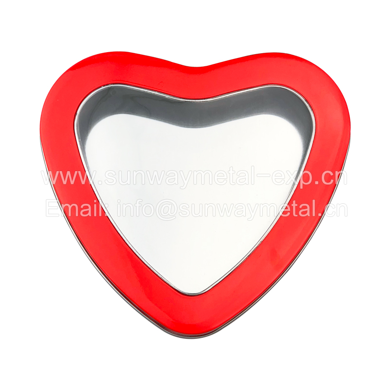 Heart Shaped Tin Box with window