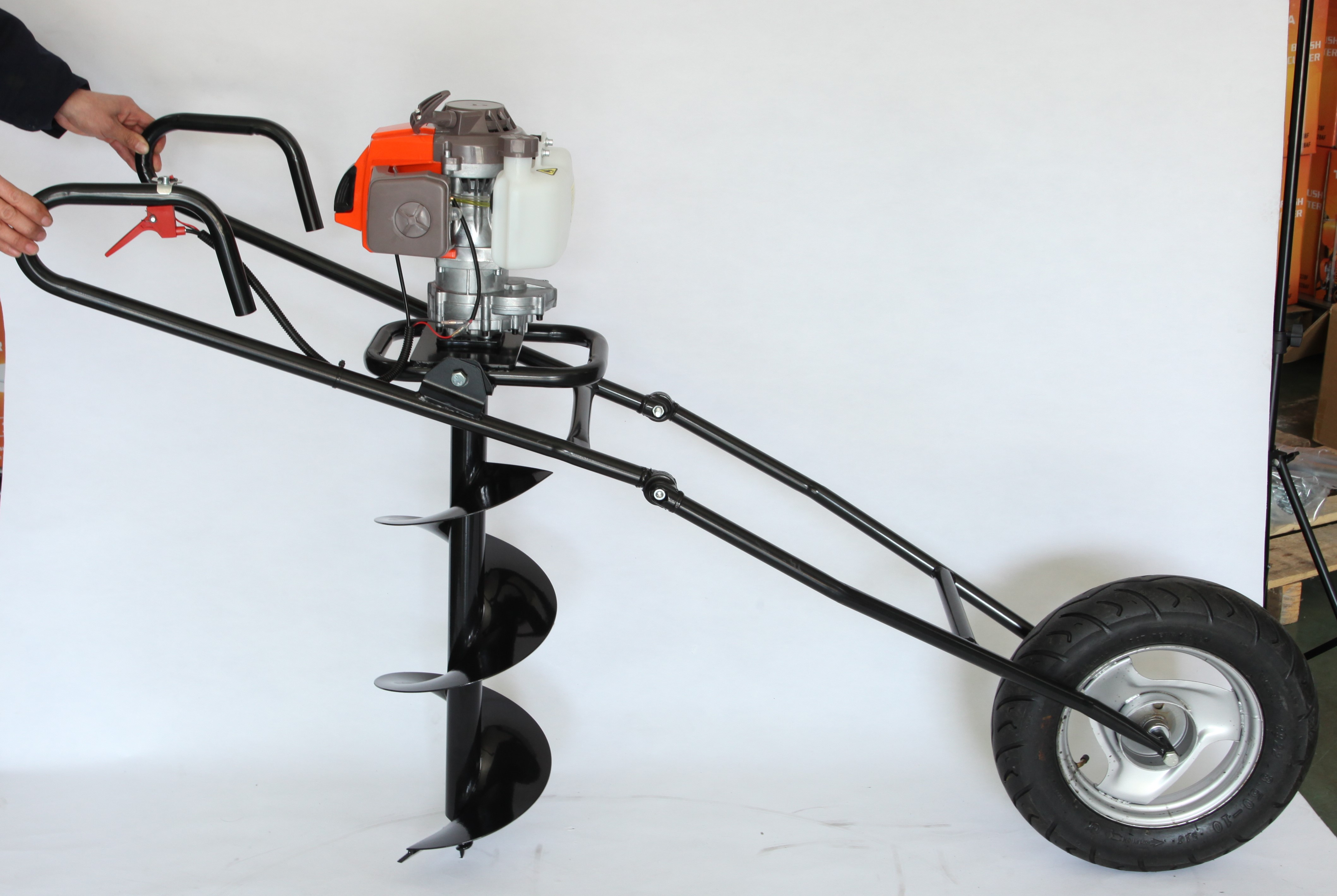 Trolley earth auger, hole digger