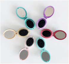 hair brush(Mini cushion brush,Elastics ,Mirror)