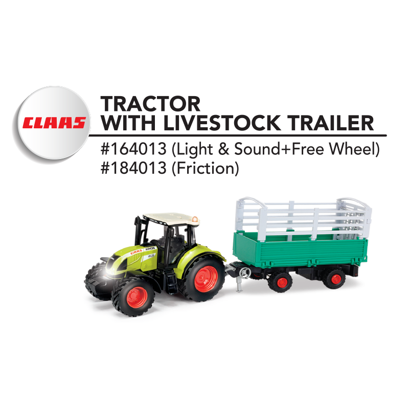 1:32 Claas 540 Tractor with Livestock trailer