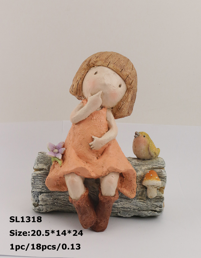 Resin decorations - garden series-Girl