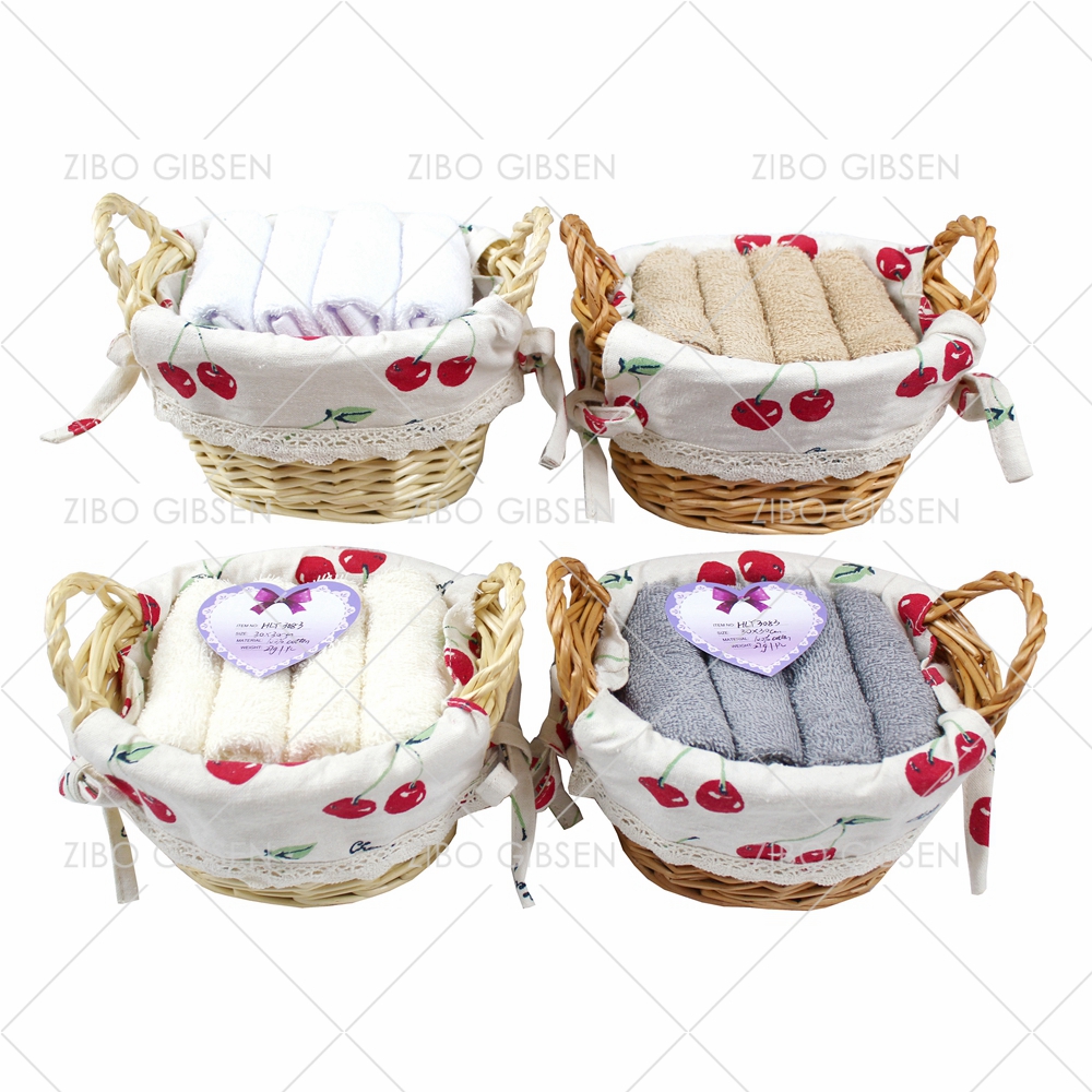 cotton towel set with basket towel set gift towel set guest towel