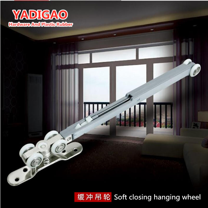 Hanging wheel roller for wooden sliding door soft closing