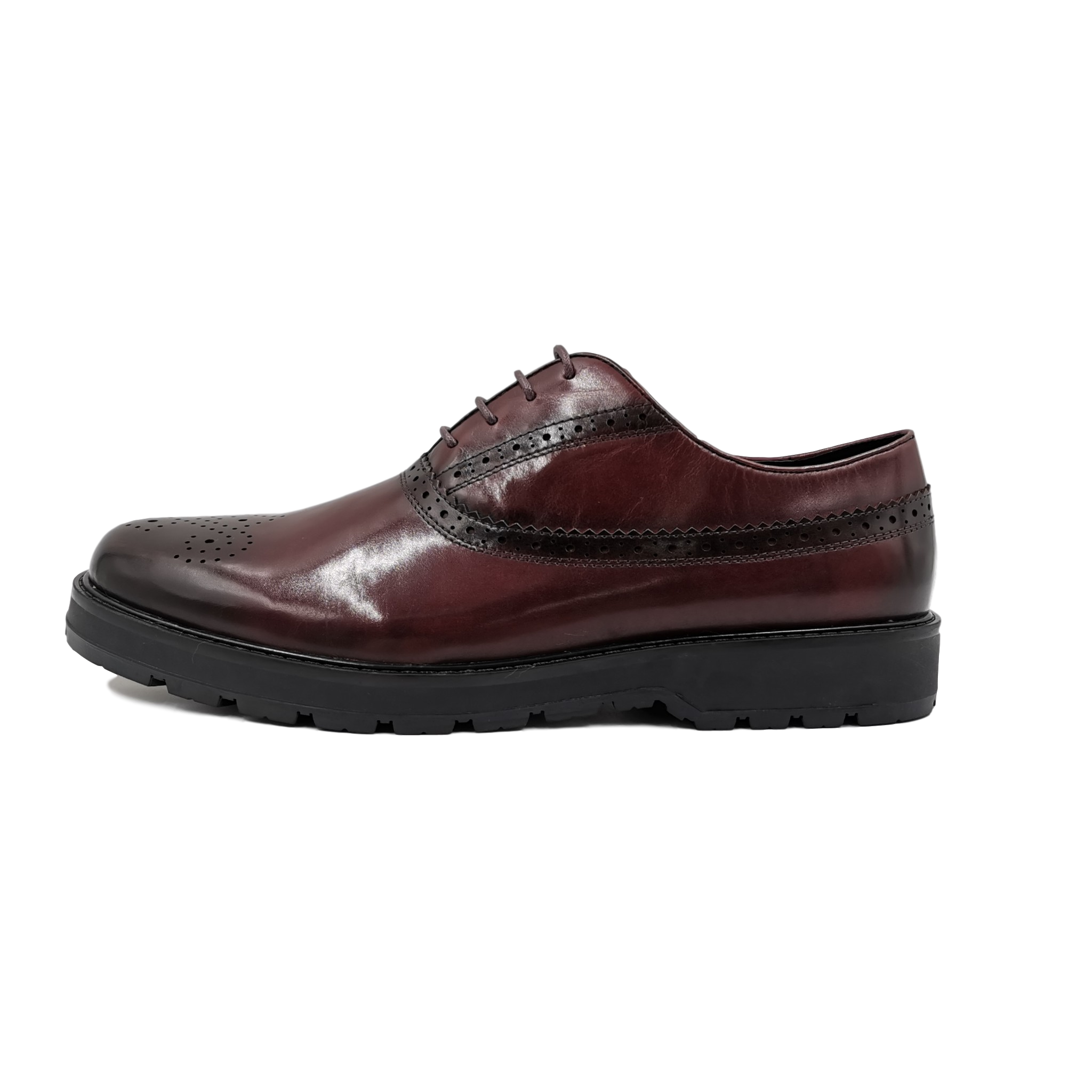 new leather men lace up thick sole shoe