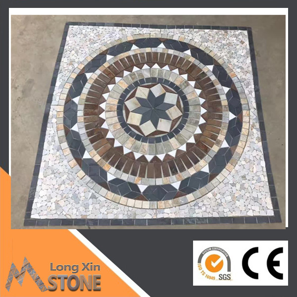 Natural slate mosaic medallions stone