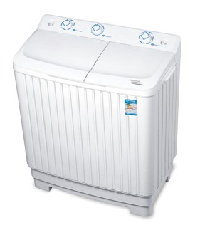 Single layer double barrel washing machine