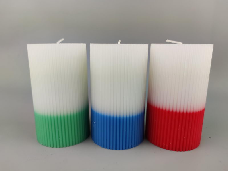 ribbed candle, two tone