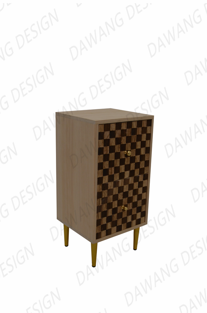 Solid wood bedside table with drawers