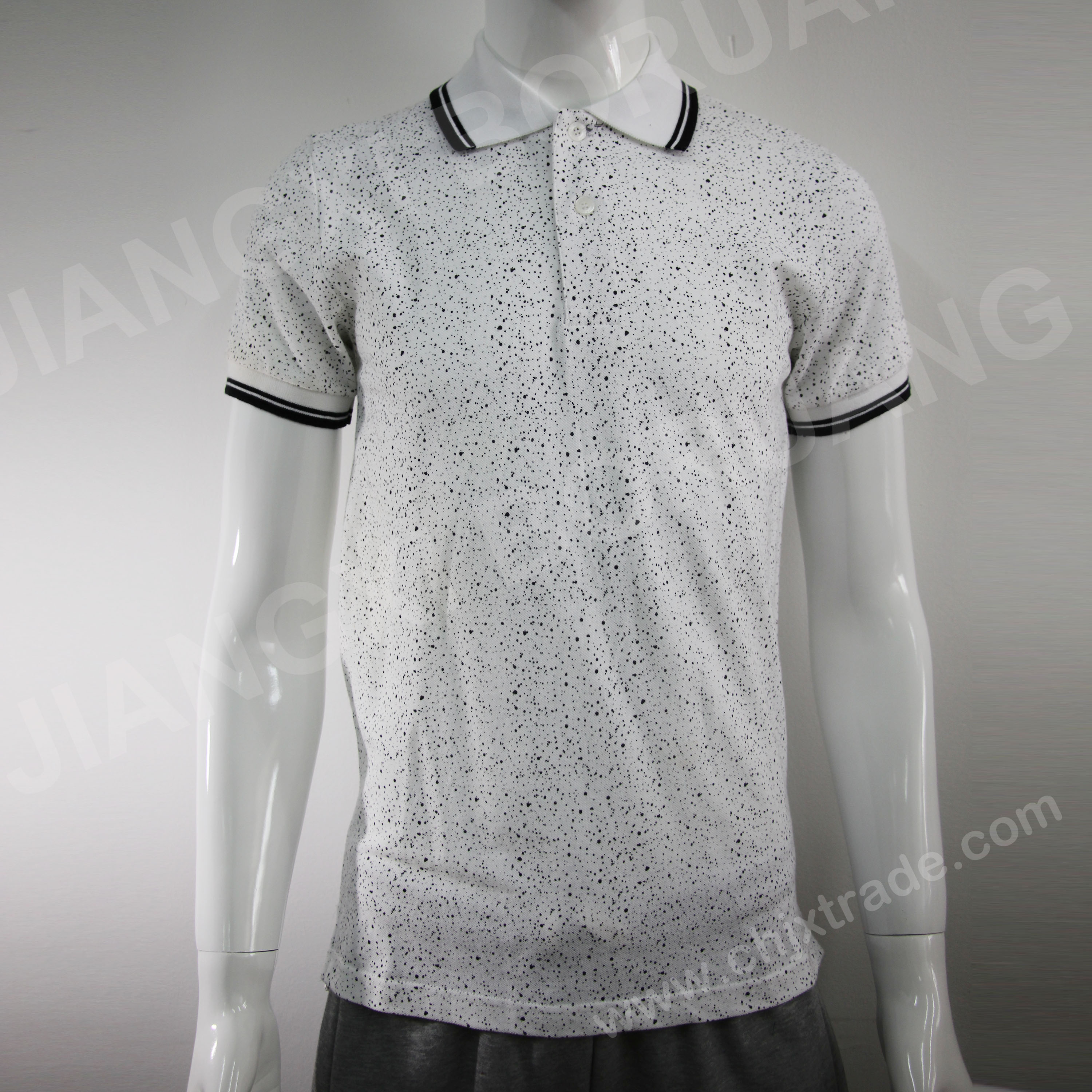 MENS CVC 60/40 180g BEAD POLO SHIRT WITH PRINT