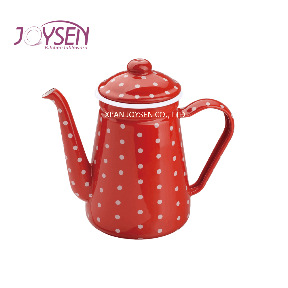 Coffee Enamel Teapot