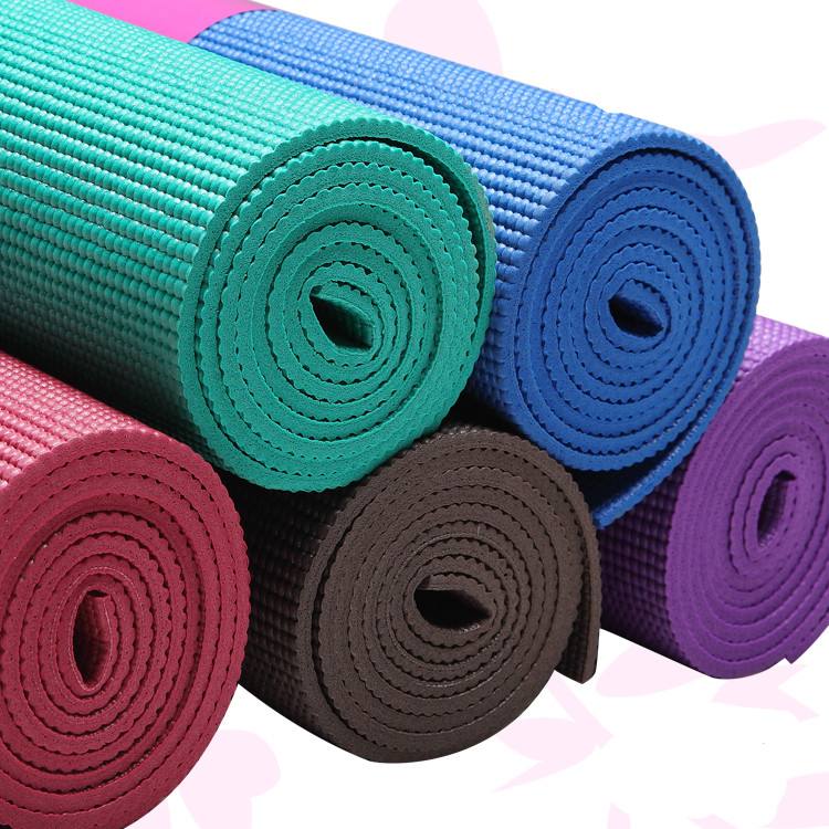 Eco - friendly PVC Yoga Mat Carrying Strap 1/4" Thick High Density Deluxe Non Slip Yoga Mat (68" x 24" x 6mm Thick) Solid color