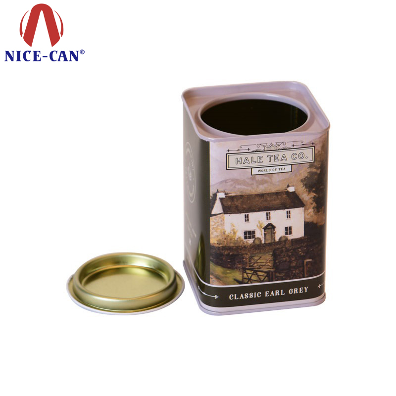 Fantastic Hinged Lid Square Metal Tin Can Boxes Dispenser Box