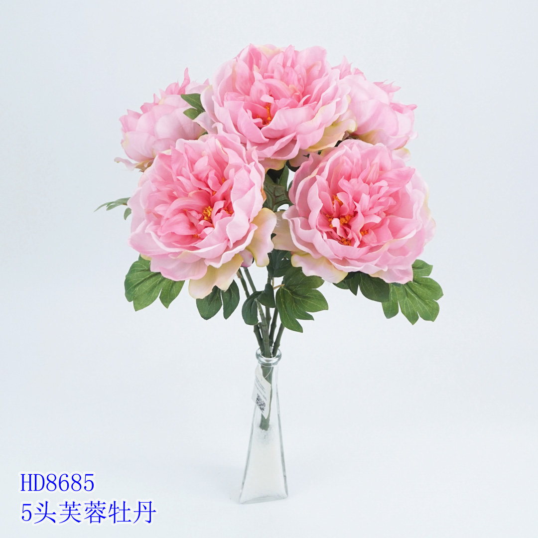 ! 0.50m Artificial Flower Artifical flowers factory home decoration wedding bridal Lotus Peony Bunch X 5