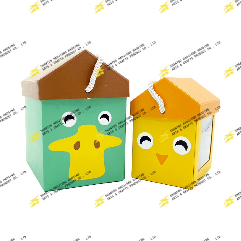 House Shaped Box With PVC Window Set Of 2