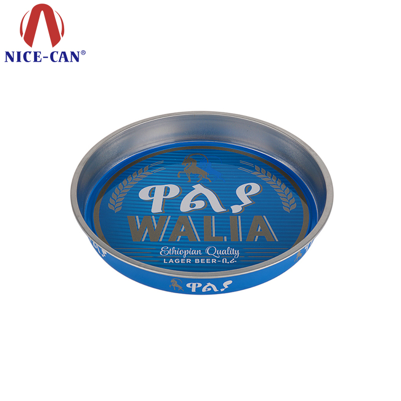 Anti-Slip Beer Serving Roll Tin Tray with Rolled Edge for Bar