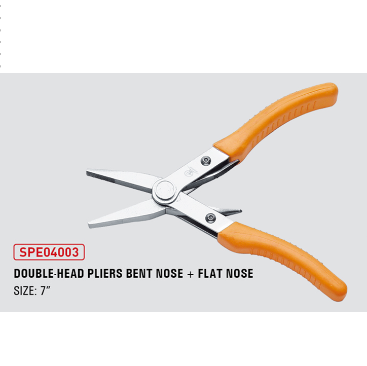 Double head pliers bent nose + flat nose