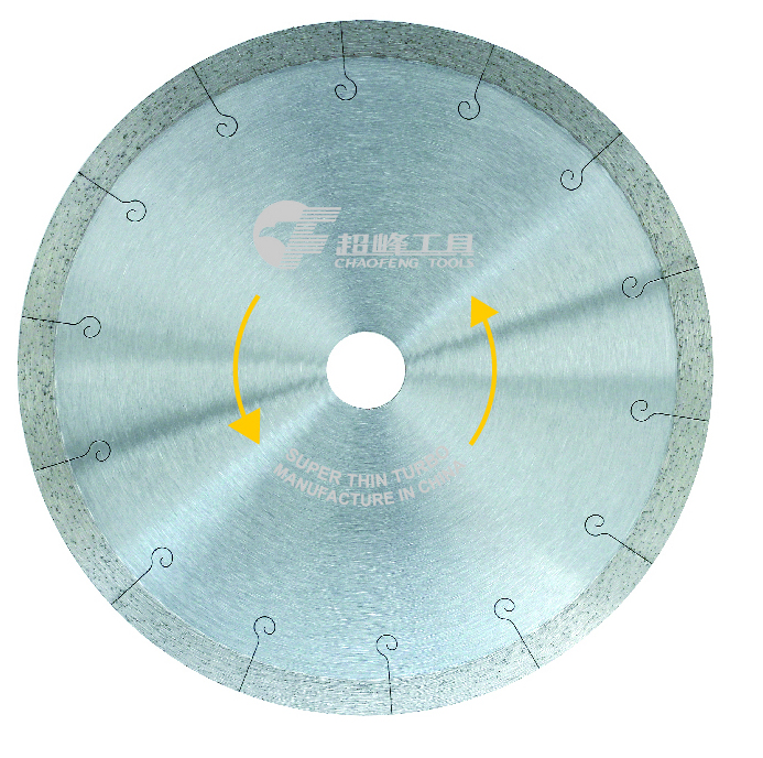 Diamond laser slotting ultra-thin hot pressed saw blade