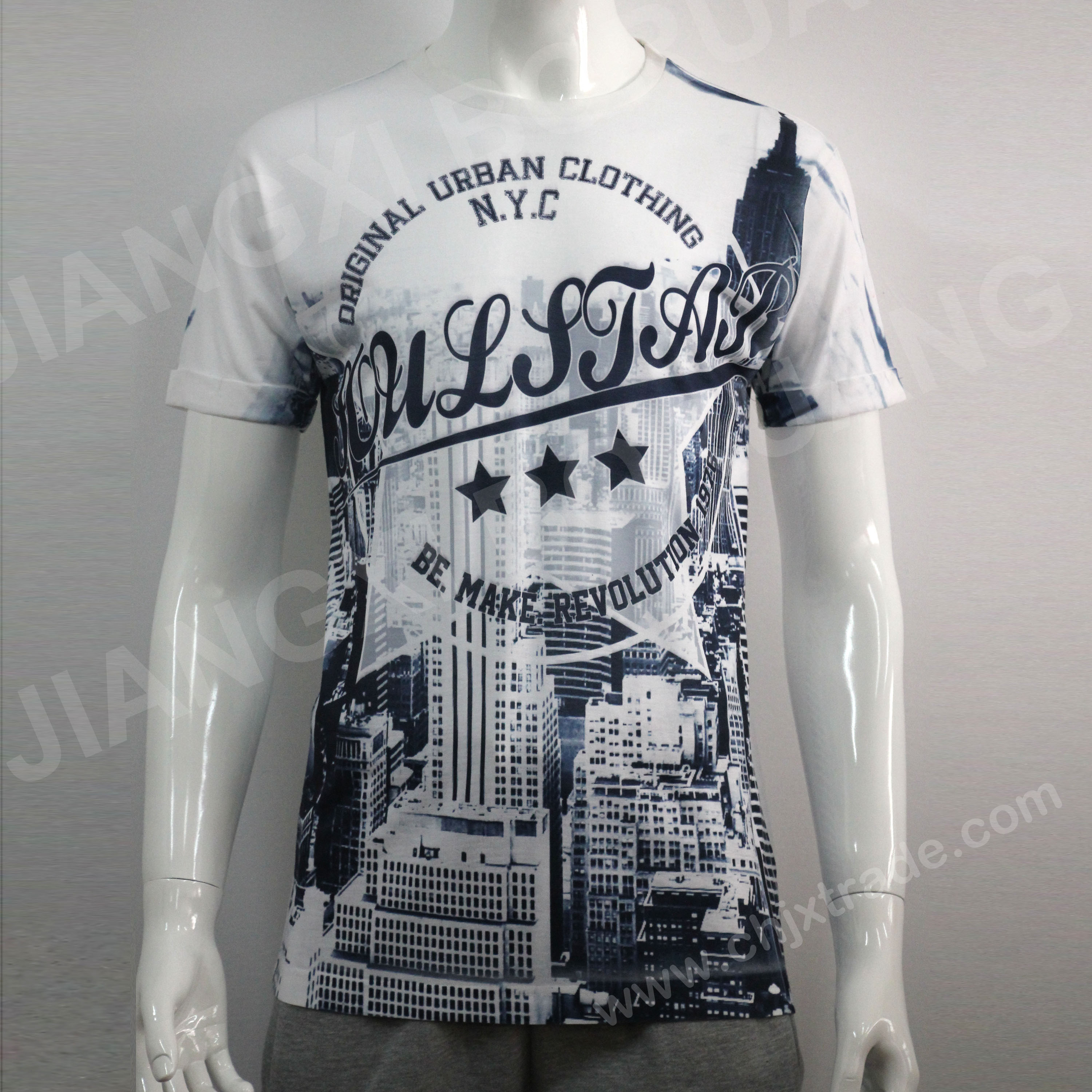 Mens 100%polyester Jersey T-Shirt With Full Print