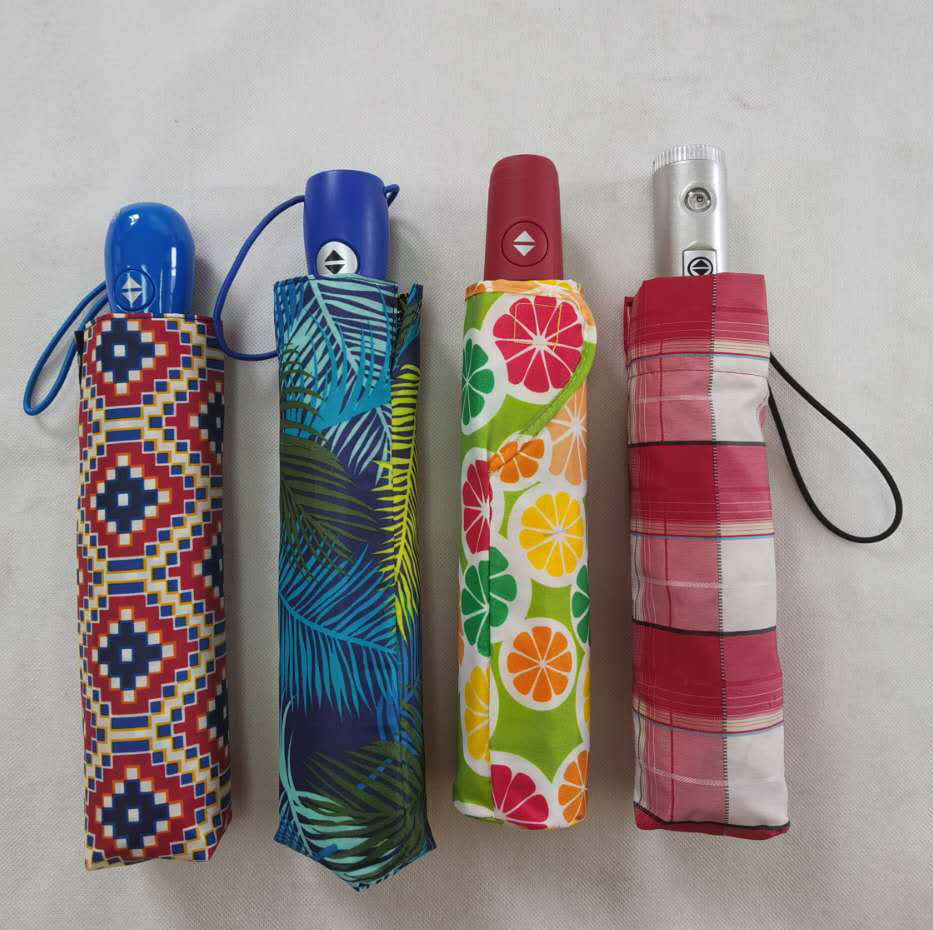 3 Section Auto Open Auto Close Folding Umbrella