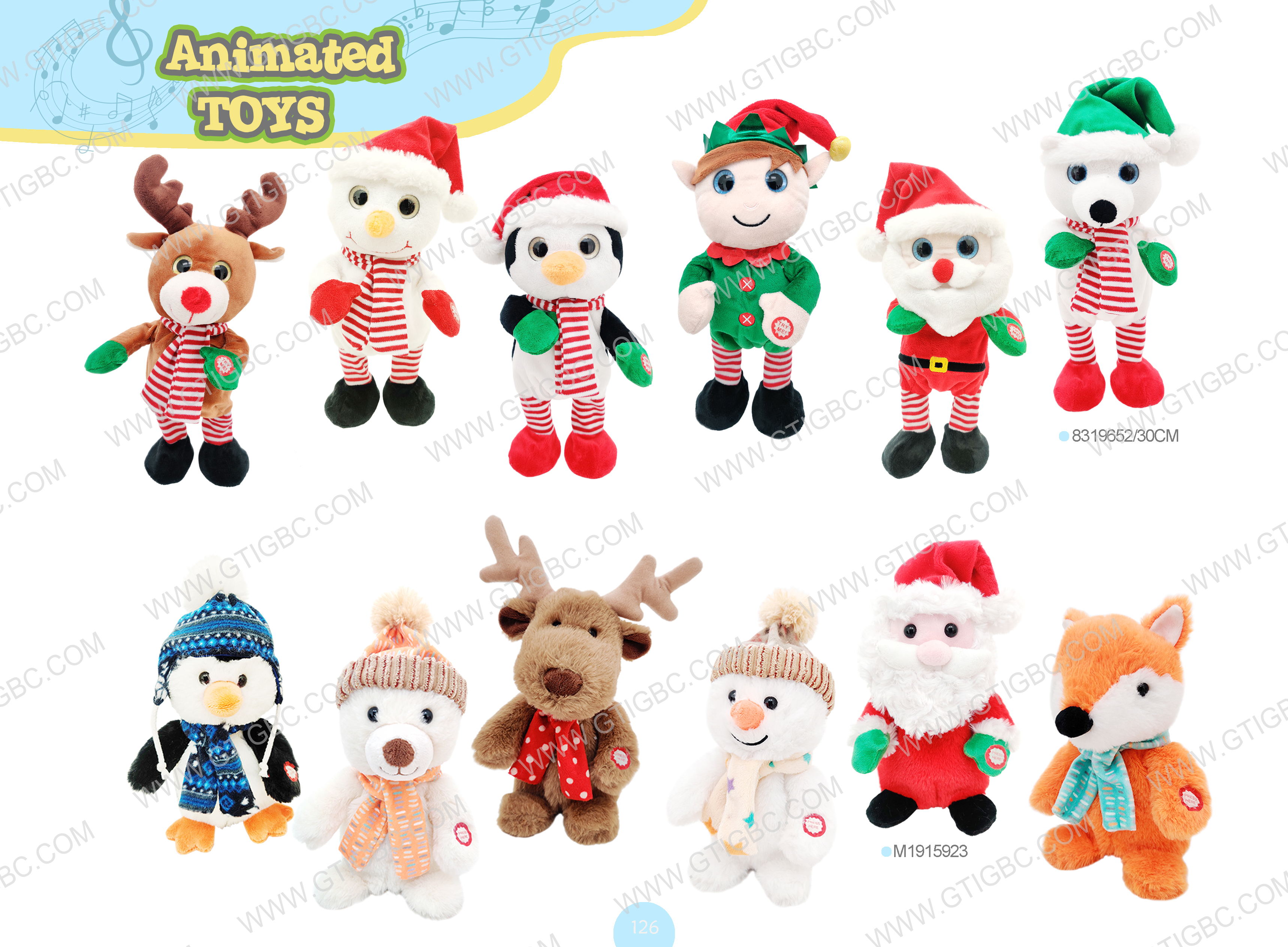 Musical Toy Reindeer Snowman Elf Penguin Fox Polar Bear Santa Claus Gtst Plush Toy