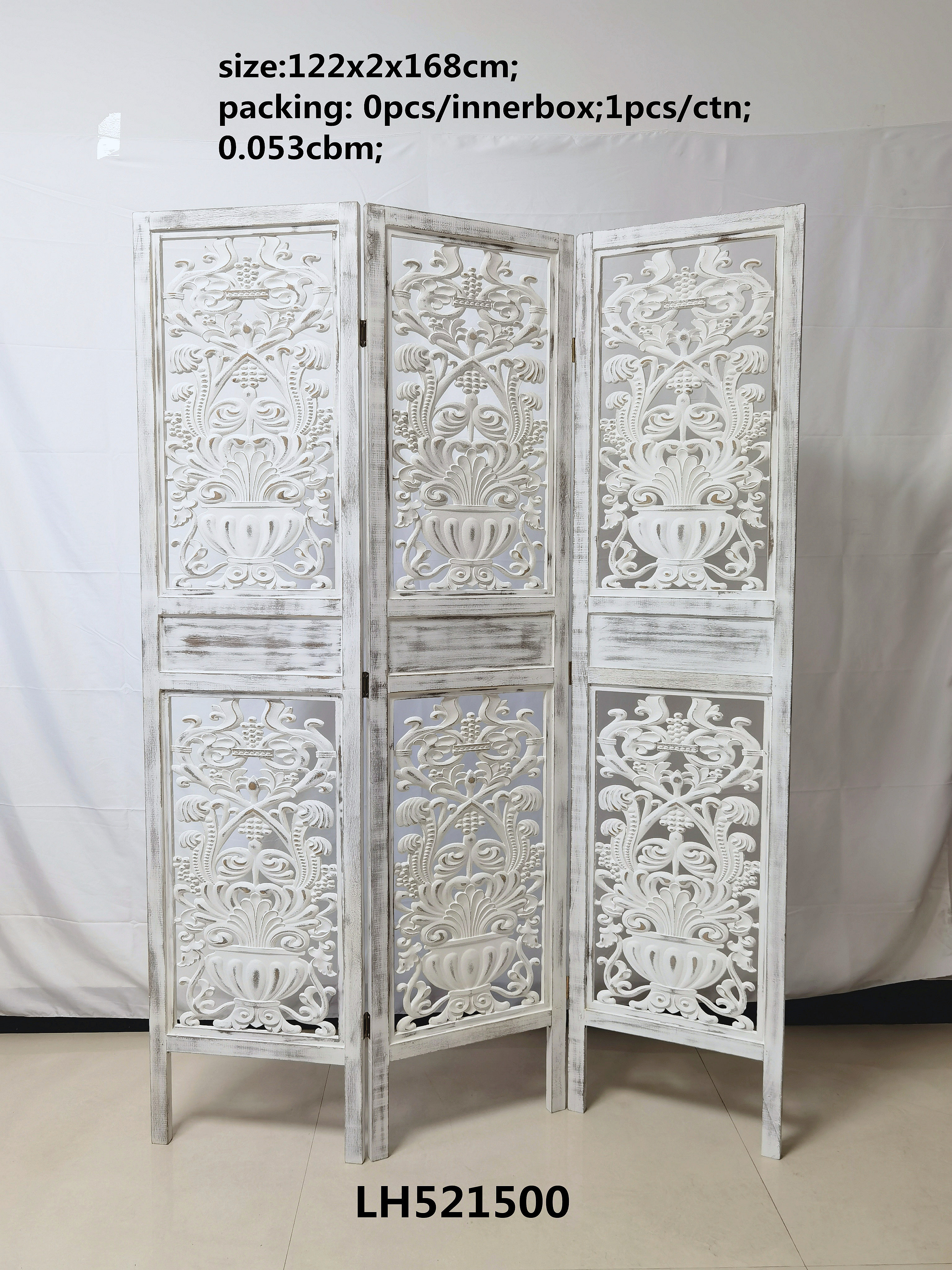 MDF laminated pattern retro partition decoration screen with solid wood frame
