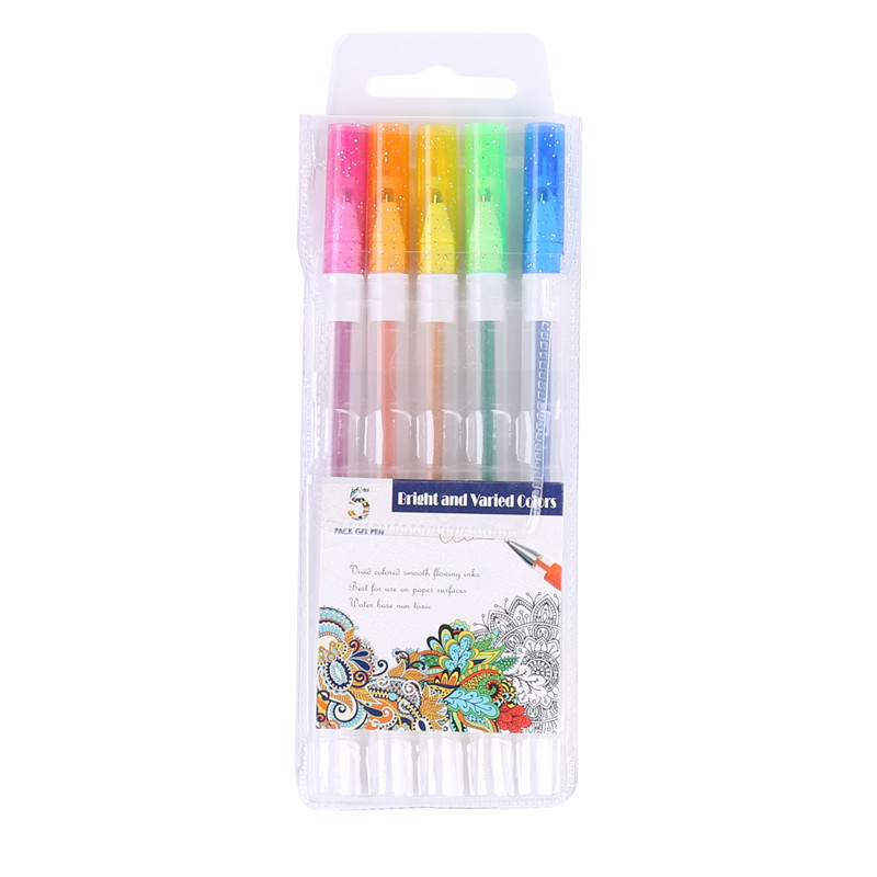 Qianxiang 5 Pieces #101 Gel Pen with PVC Bag