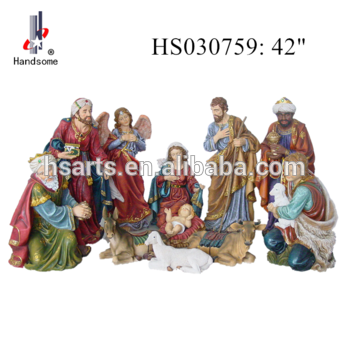 42"Popular Resin Nativity Statue Resin Christamas Figures Home Decor Scene