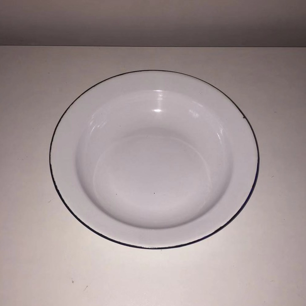 enamel soup plate with plain color