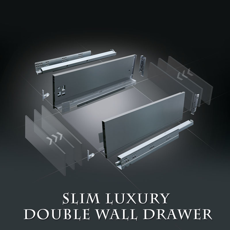 Slim luxury double wall drawer