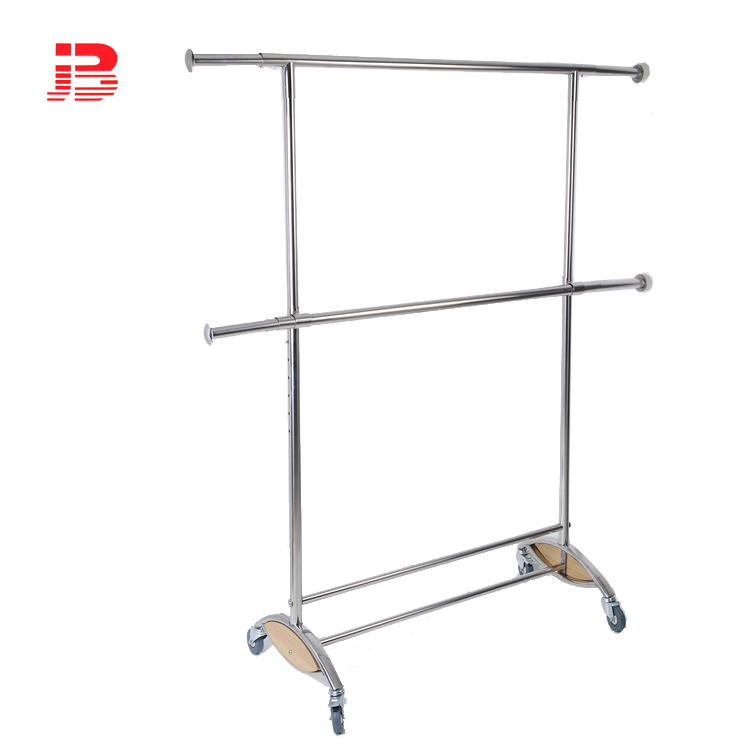 Double bar clothes display rack